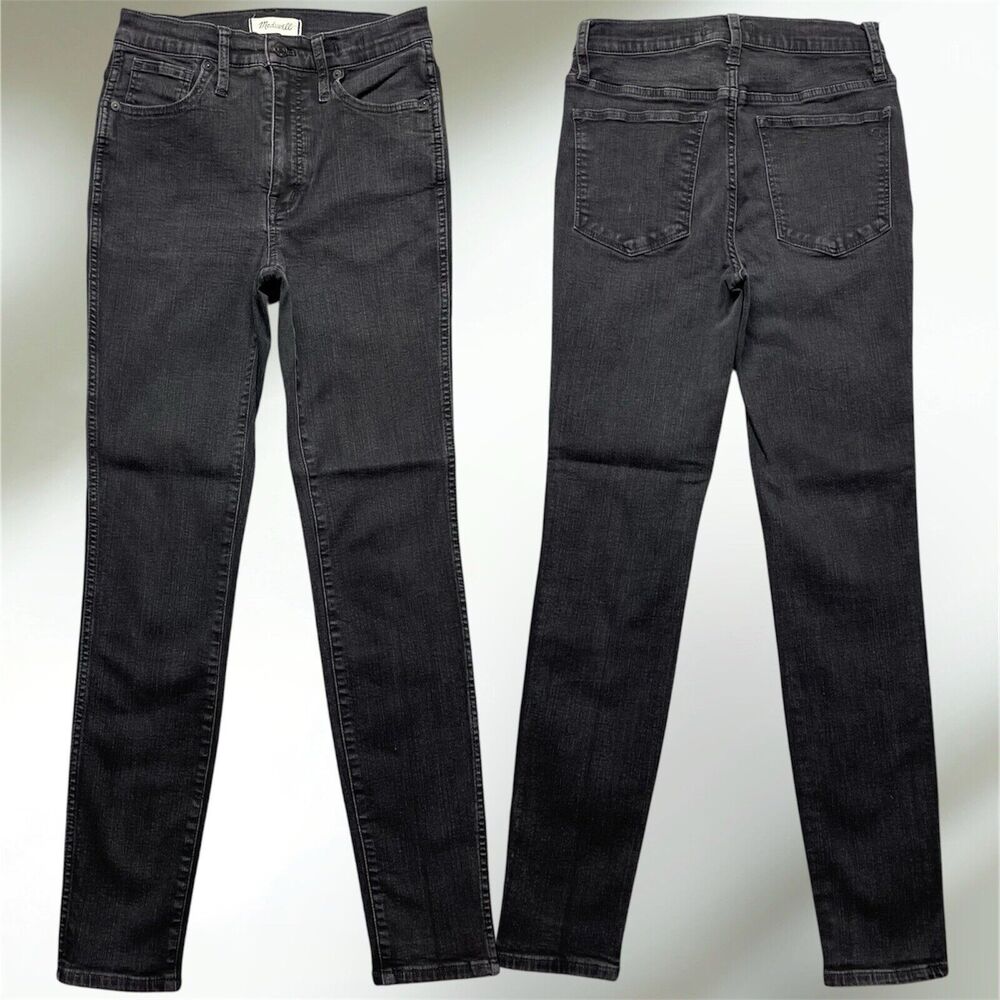 Madewell 10” High Rise Skinny Jeans Women’s Size 27 Faded Black Denim